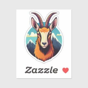 Sticker Illustration d'une tête de chamois