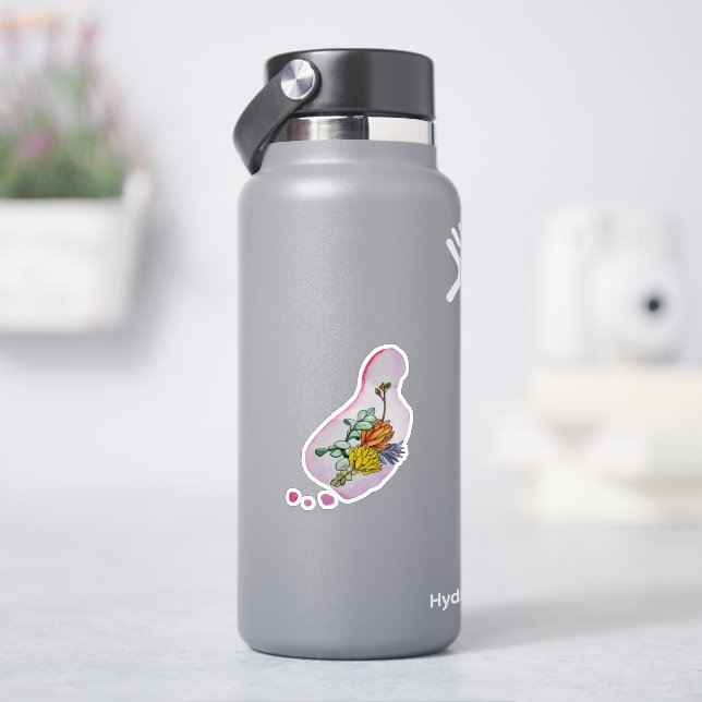 Sticker Illustration Florale d'Aquarelle de Succulentes (HydroFlask)