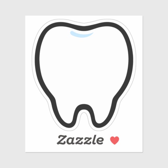 Sticker Illustration minimale d'une dent mignonne (Feuille)
