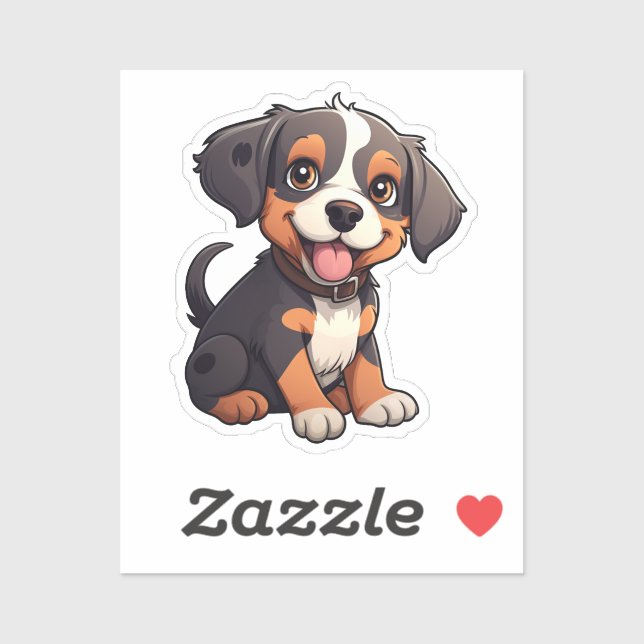 Sticker Illustration pour chien de dessin (Feuille)