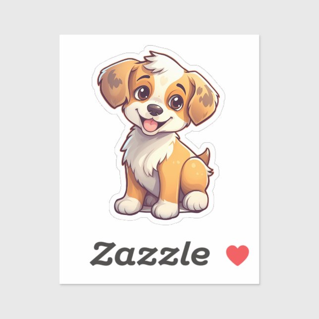 Sticker Illustration pour chien de dessin (Feuille)
