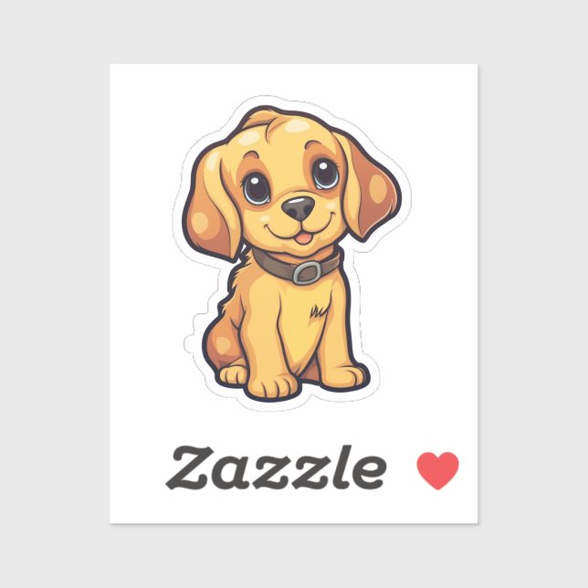 Sticker Illustration pour chien de dessin (Feuille)