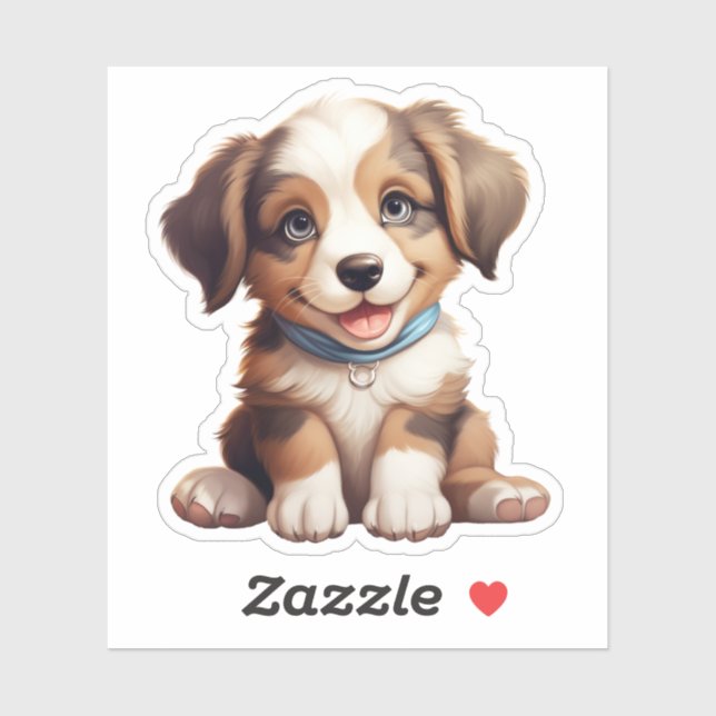 Sticker Illustration pour chien de dessin (Feuille)