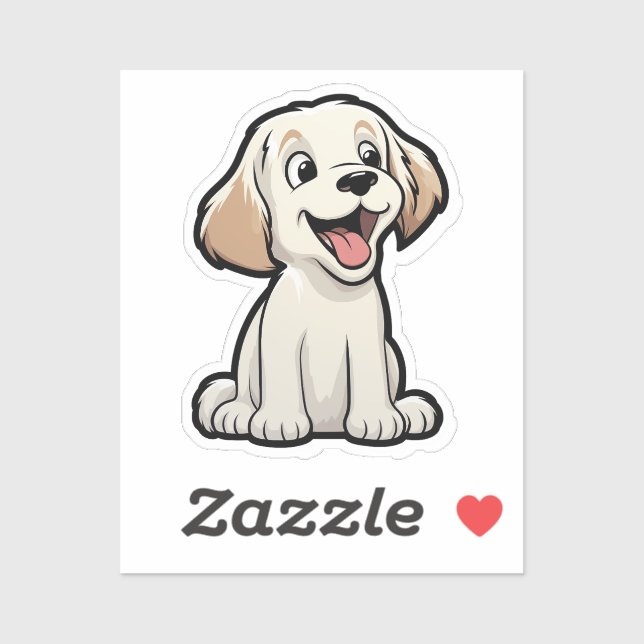 Sticker Illustration pour chien de dessin (Feuille)