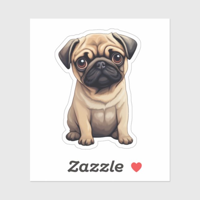 Sticker Illustration pour chien de dessin (Feuille)