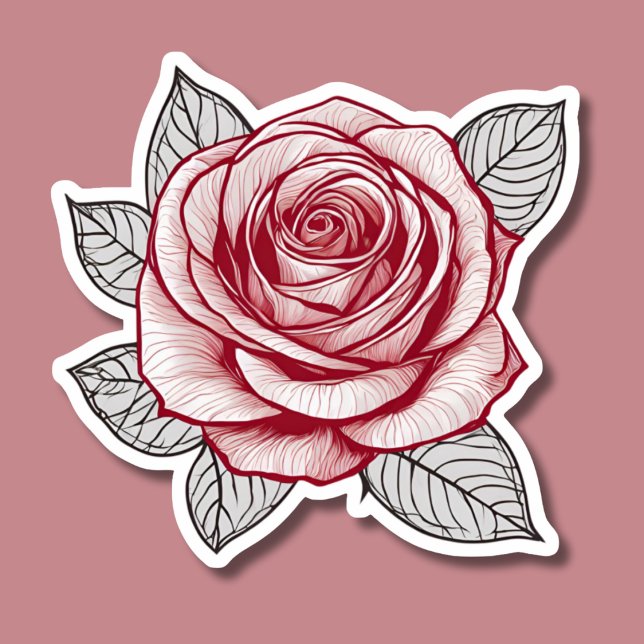 Sticker Illustration Rose étanche (Créateur téléchargé)