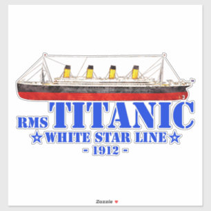 Sticker Illustration Titanic RMS - White Star Line 1912