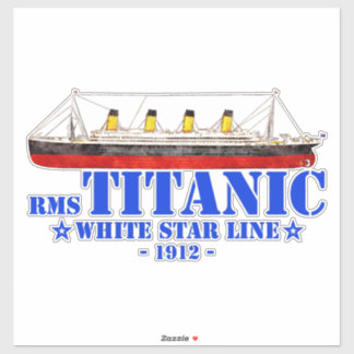 Sticker Illustration Titanic RMS - White Star Line 1912