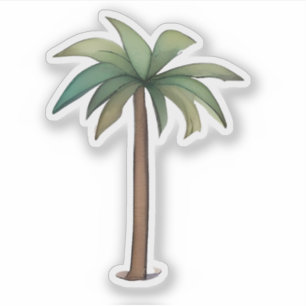 Sticker Illustration Tropical Palm Tree