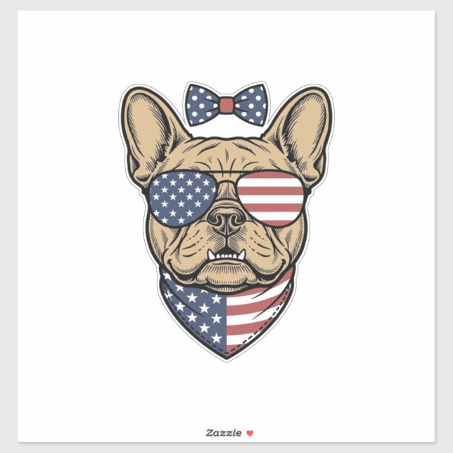 Sticker Illustration vectorielle de bouledogue français pa (Feuille)