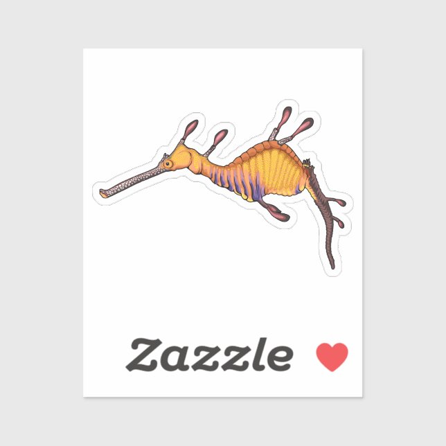 Sticker Illustration vectorielle du dragon de mer commun (Feuille)