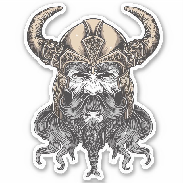 Sticker Illustration Viking nordique (Devant)