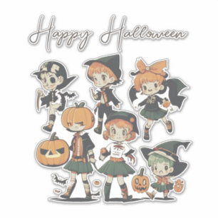 Sticker Illustration vintage d'enfants pour un joyeux Hall