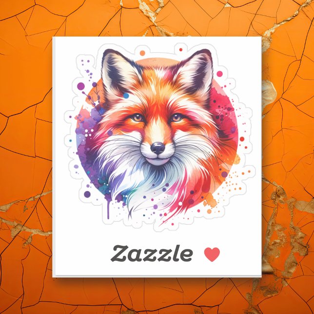 Sticker Illustration Watercolor Fox (Créateur téléchargé)