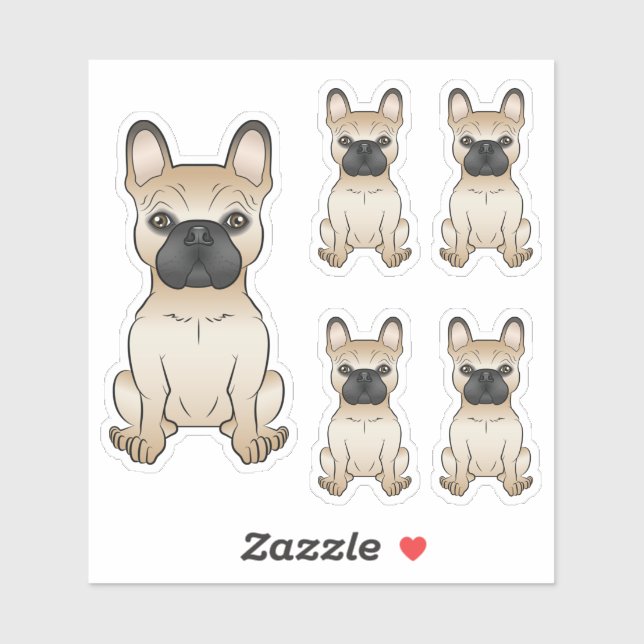 Sticker Illustrations de chien de dessin animé mignon Boul (Feuille)