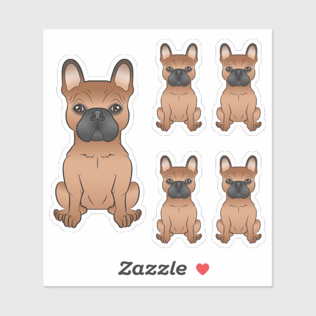 Sticker Illustrations de chien de dessin animé mignon Boul (Feuille)
