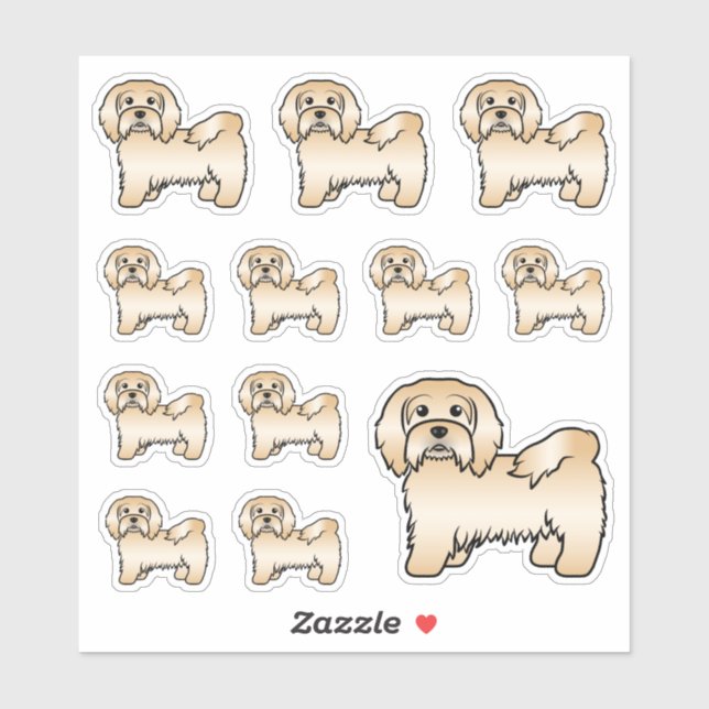 Sticker Illustrations de chien de dessin animé mignon Hava (Feuille)