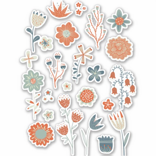 Sticker Illustrations de fleurs (Devant)