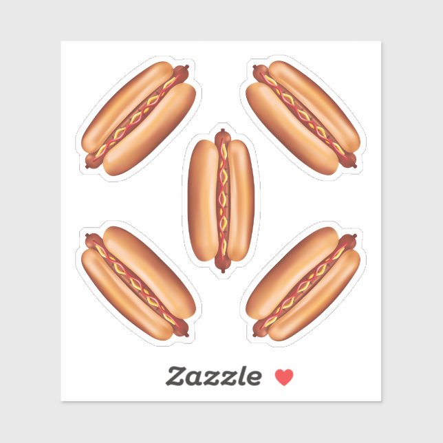 Sticker Illustrations de restauration rapide Hot Dog Autoc (Feuille)
