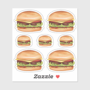 Sticker Illustrations Hamburger Fast Food