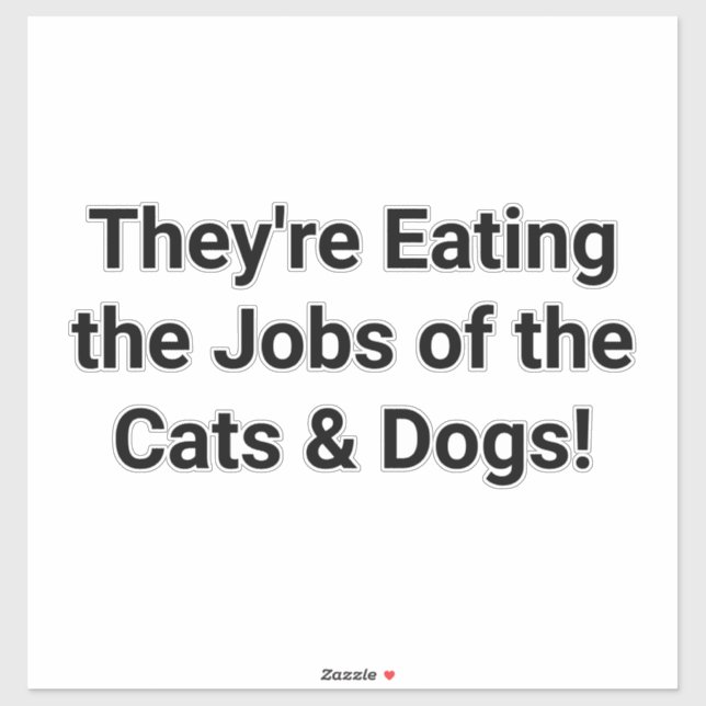Sticker Ils mangent des emplois de chats chiens  Hankamer  (Feuille)