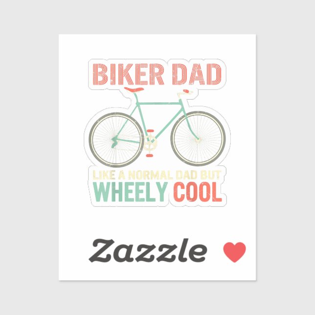 Sticker I'm Biker Papa Fathers Day Wheely Cooler bicycle B (Feuille)