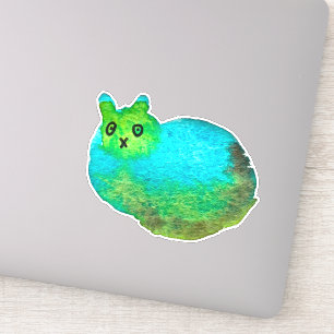 Sticker Image d'art de chat bleu gras mou