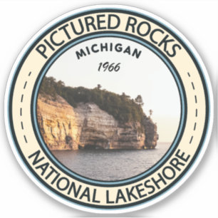 Sticker Image de Rocks National Lakeshore Michigan Badge