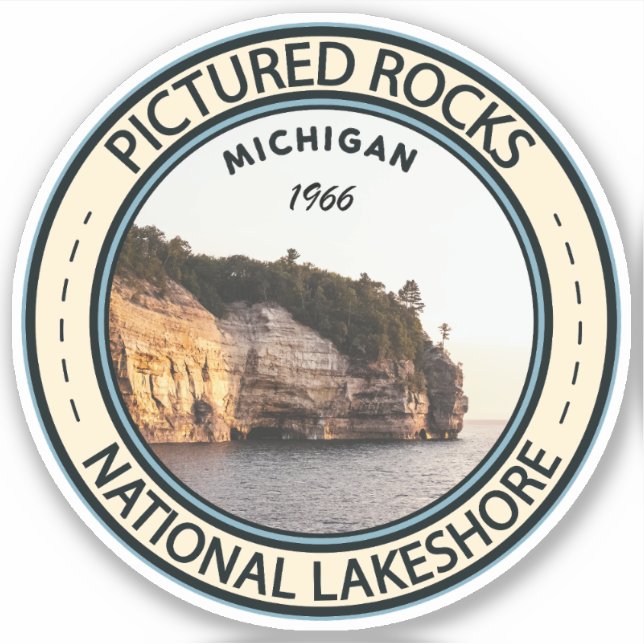 Sticker Image de Rocks National Lakeshore Michigan Badge (Devant)