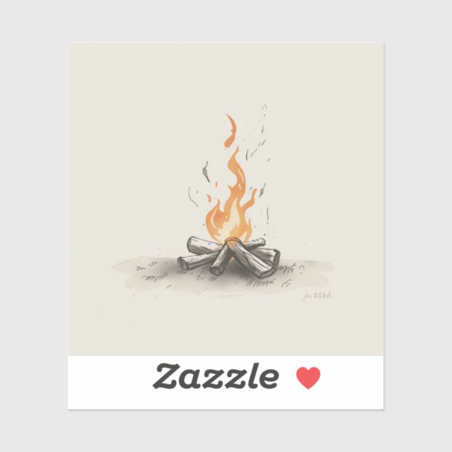 Sticker images de peinture inspirées d'un feu de camp (Feuille)