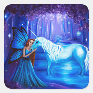 Sticker Imaginaire Art Fairy et Unicorn