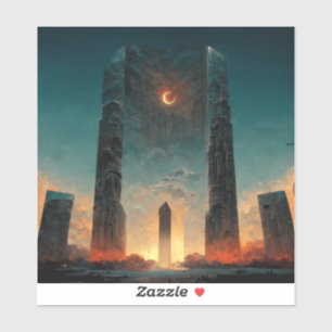 Sticker Imaginaire Black Gate Sci-Fi Art