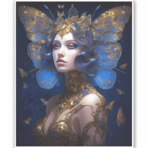 Sticker Imaginaire Blue Gold Fairy