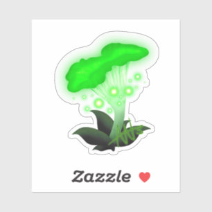 Sticker Imaginaire Chanterelle Coupe de champignons verts