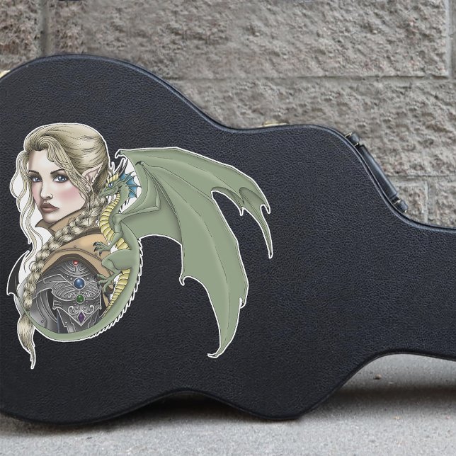 Sticker Imaginaire du dragon d'Elf Warrior (Créateur téléchargé)