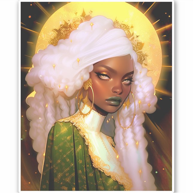 Sticker Imaginaire femme Art Africain Américain (Devant)