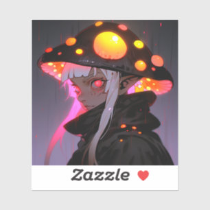 Sticker Imaginaire foncé Champignons Elf Anime Girl