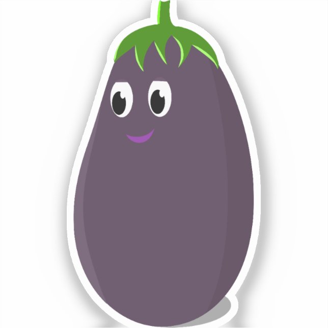 Sticker Impression d'aubergines mignonnes (Recto)
