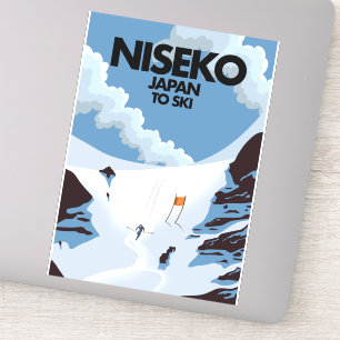 Sticker Impression de ski Niseko Japon