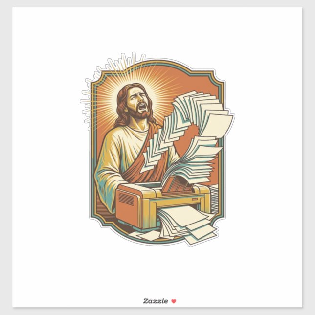 Sticker Impression feuille Excel Jésus 50 pages blanches B (Feuille)