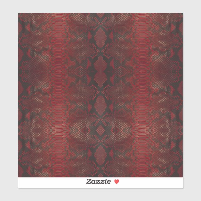 Sticker Impression Python rouge et noir (Feuille)