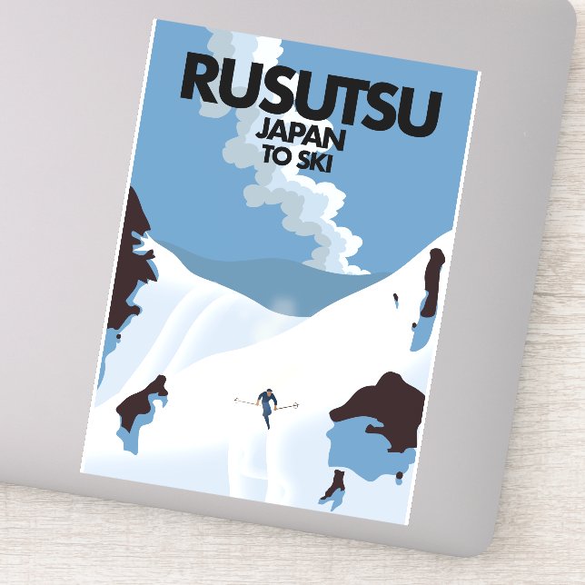 Sticker Impression ski Rusutsu Japon (Détail)