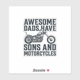 Sticker Incroyables Papas Ont des Fils et des Motocyclette