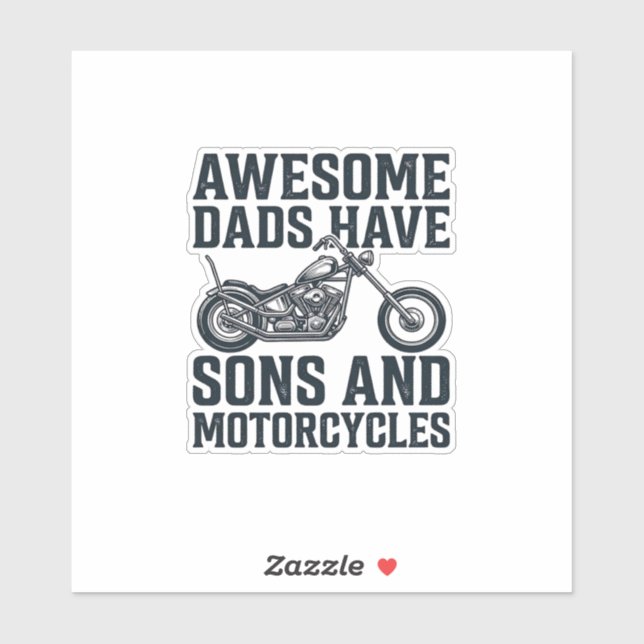 Sticker Incroyables Papas Ont des Fils et des Motocyclette (Feuille)