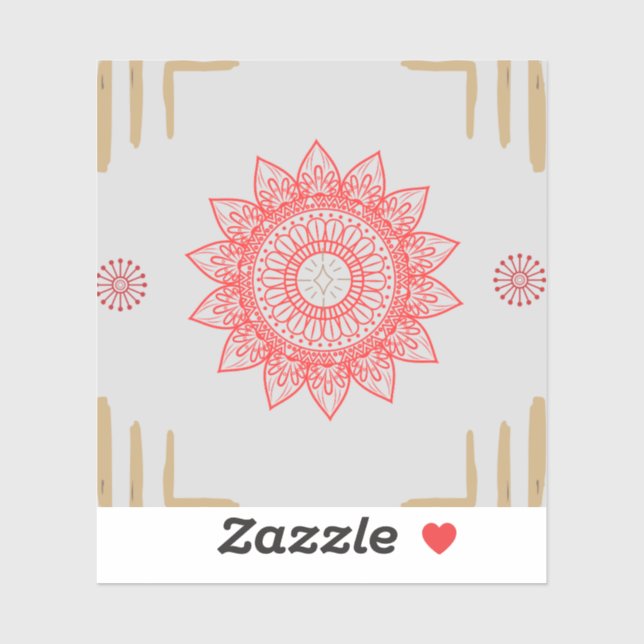 Sticker Indian-inspired design with mandalas (Feuille)