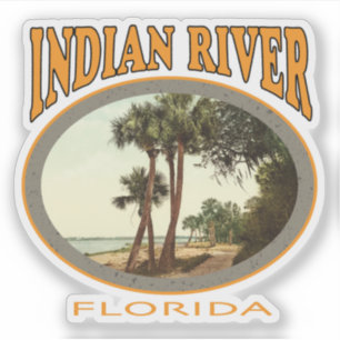 Sticker Indian River Florida avec image vintage