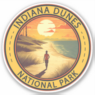 Sticker Indiana Dunes National Park Travel Art Vintage