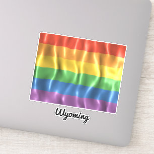 Sticker Indicateur Arc-en-ciel Wyoming WY Plan de l'État
