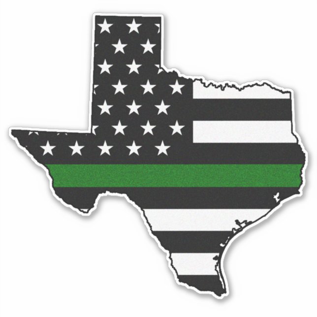 Sticker Indicateur de ligne verte mince Texas (Devant)