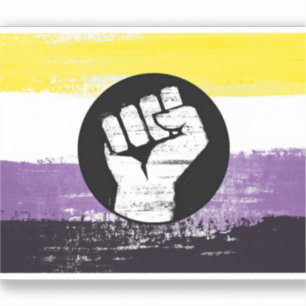 Sticker Indicateur de manifestation non binaire peinte